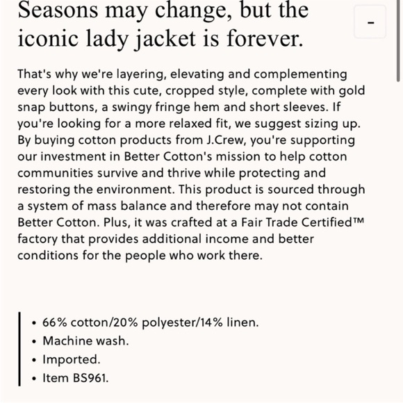 J Crew Cropped Lady Jacket Sweater with Fringe Trim NWOT - Picture 3 of 6